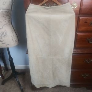 A.M.I. Tan Suede Skirt